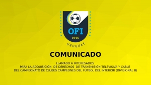 Llamado a Interesados para la adquisici&oacute;n de derechos de transmisi&oacute;n televisiva y cable Torneo de Clubes - Div. B